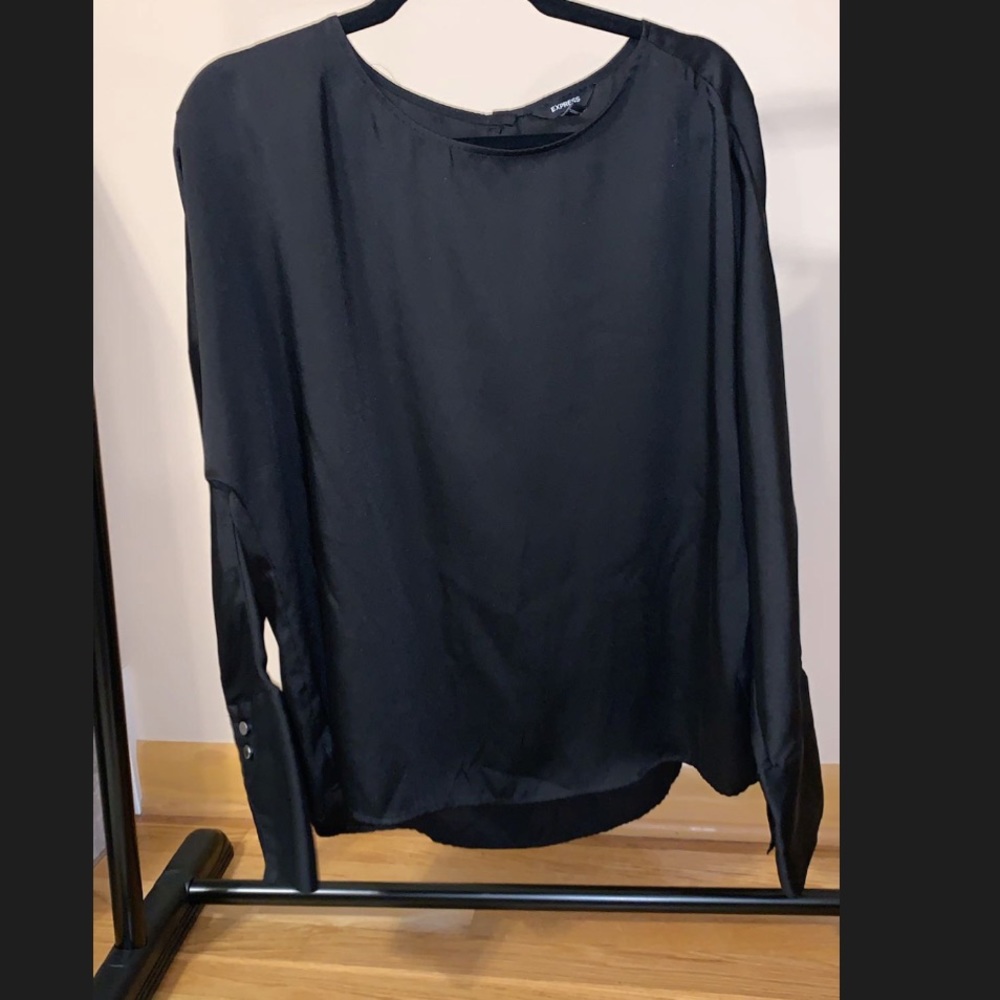 Black satin blouse